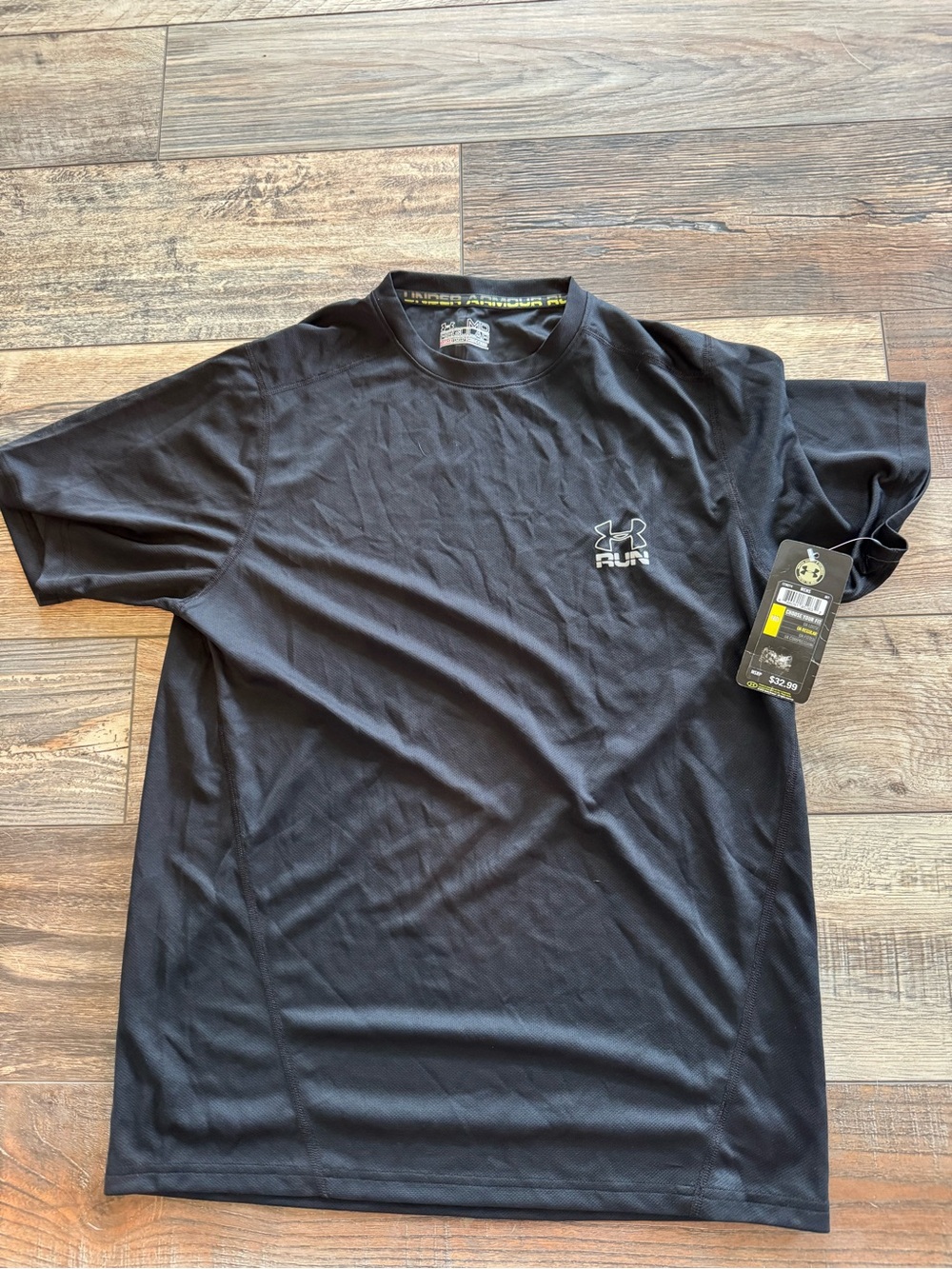 Under Armour Black Short Sleeve Run Tech Tee